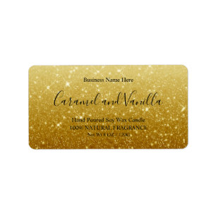 Modern Gold Glitter Candle Label