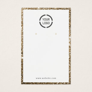 Modern gold glitter custom logo earring display
