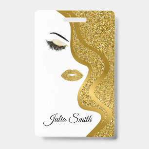 Modern Gold Glitter Effect  ID Badge