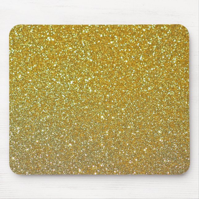 Modern Gold Glitter Faux Foil Sparkles Mouse Pad (Front)