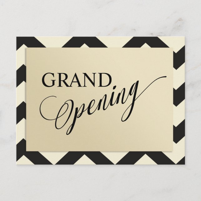 Modern Gold Glitter Grand Opening Invitation Postcard (Front)