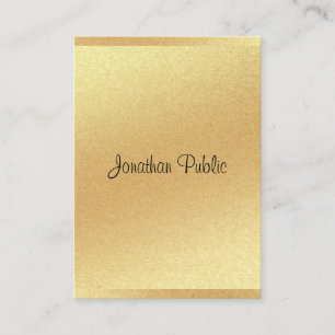Modern Gold Glitter Hand Script Professional Cool Business Card