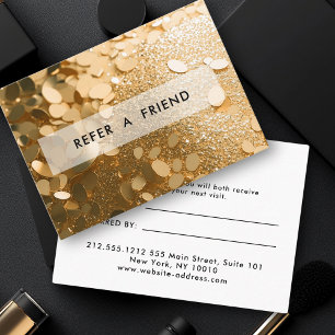 Modern Gold Glitter Salon Discount Card