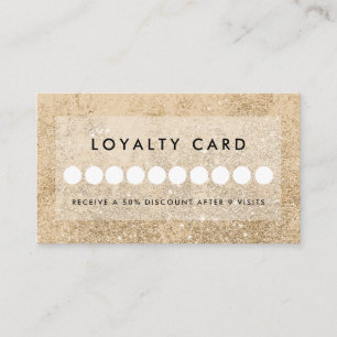 Modern Gold Glitter Salon Loyalty    Business Card