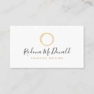Modern Gold Glitter Scribble Business Card