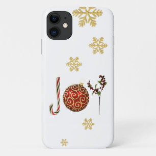 Modern gold glitter snowflakes with arty Joy Case-Mate iPhone Case