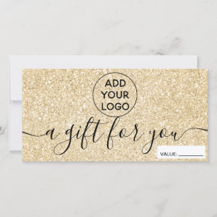Modern gold glitter sparkles logo gift certificate
