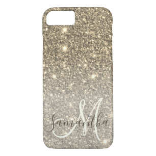 Modern Gold Glitter Sparkles Personalised Name Case-Mate iPhone Case