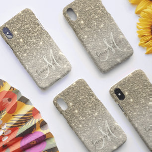 Modern Gold Glitter Sparkles Personalised Name Case-Mate iPhone Case