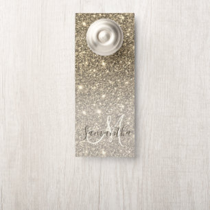 Modern Gold Glitter Sparkles Personalised Name Door Hanger