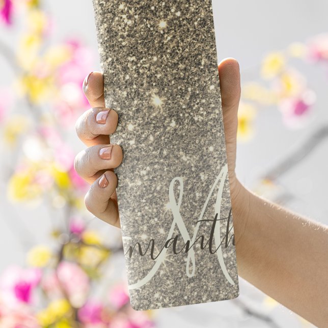 Modern Gold Glitter Sparkles Personalised Name Thermal Tumbler (Creator Uploaded)