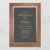 Modern Gold Glitter Thick Border Graduation