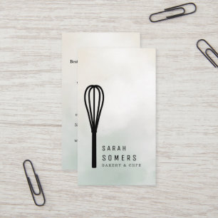 Modern Gold Glitter Whisk Bakery Business Card