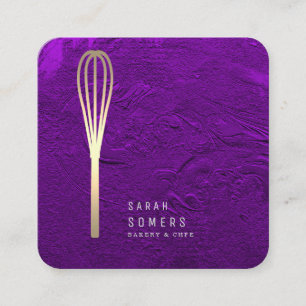Modern Gold Glitter Whisk Bakery Business Card