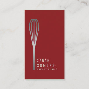 Modern Gold Glitter Whisk Bakery Business Card
