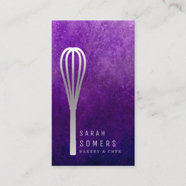 Modern Gold Glitter Whisk Bakery Business Card (Front)