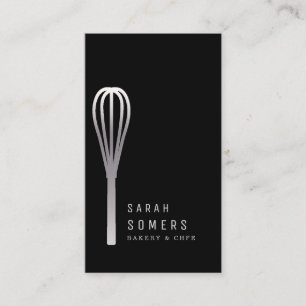 Modern Gold Glitter Whisk Bakery Business Card