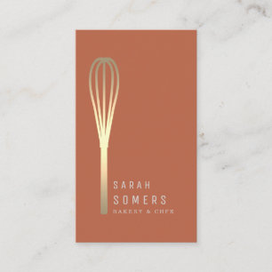 Modern Gold Glitter Whisk Bakery Business Card