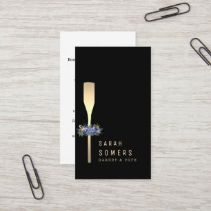 Modern Gold Glitter Whisk Bakery Business Card