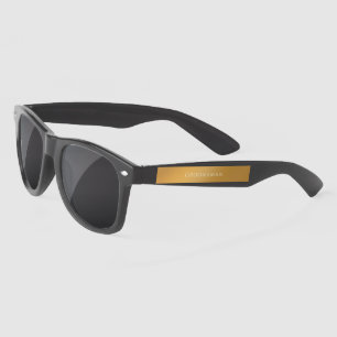 Modern Gold Gradient Custom Script Wedding Sunglasses