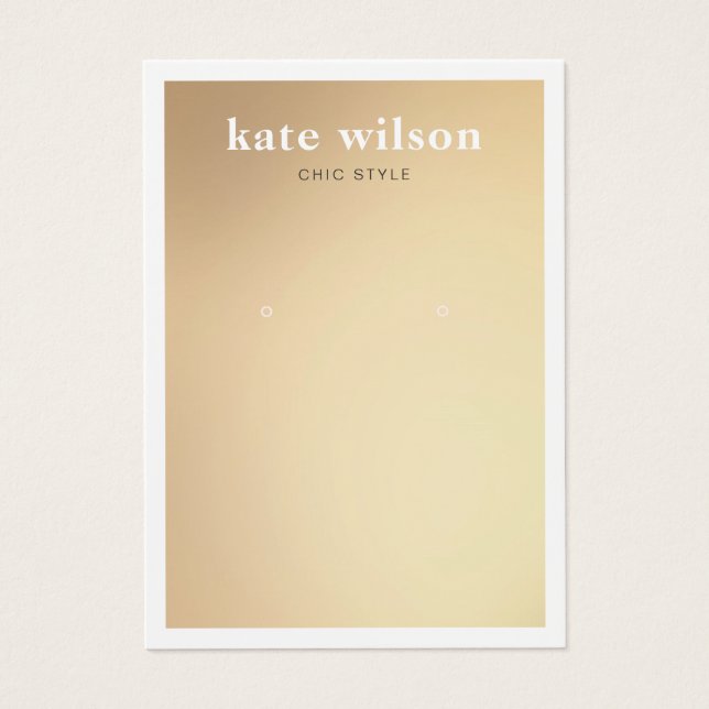 Modern Gold Gradient Earring Display Card (Front)
