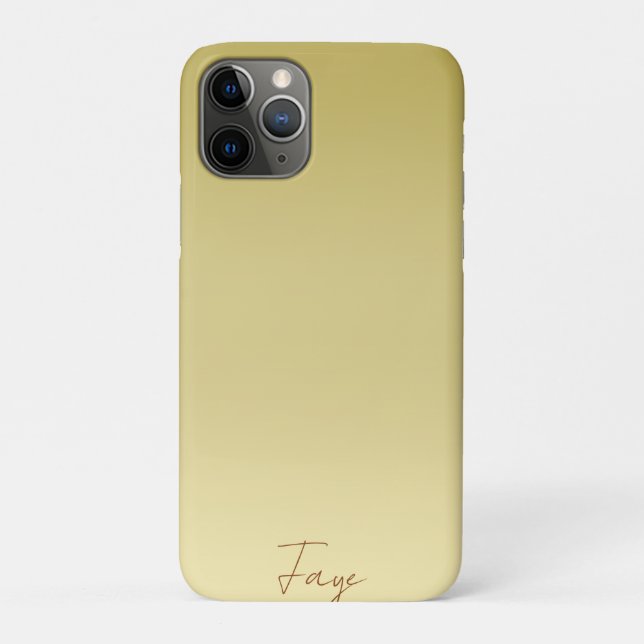 Modern gold gradient Luxury typography name Case-Mate iPhone Case (Back)