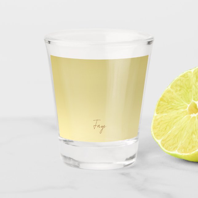 Modern gold gradient Luxury typography name Shot Glass (Front)
