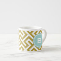 Modern gold greek key geometric patterns monogram