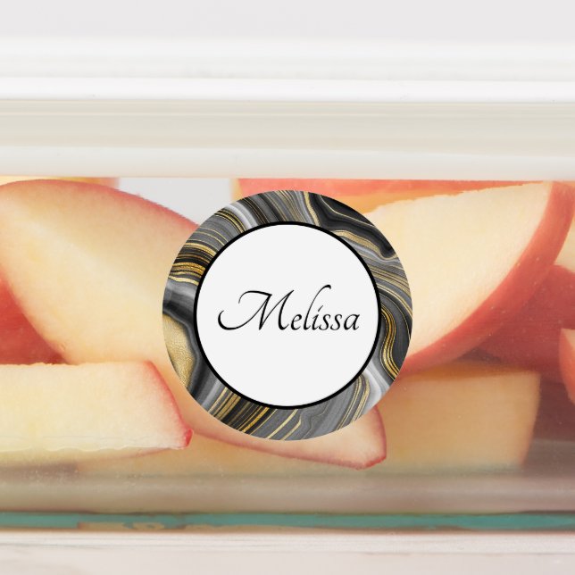 Modern Gold & Grey Agate Geode (Affixed)