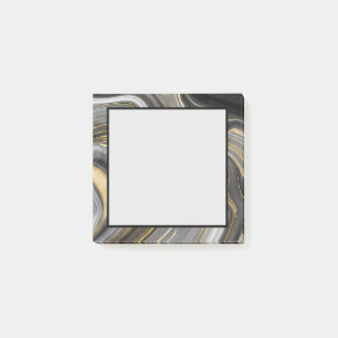 Modern Gold & Grey Agate Geode Mineral Abstract Post-it Notes