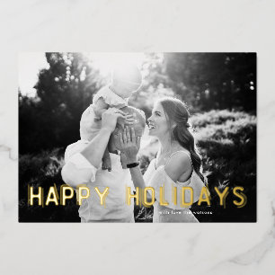 Modern GOLD Happy Holidays Photo Christmas