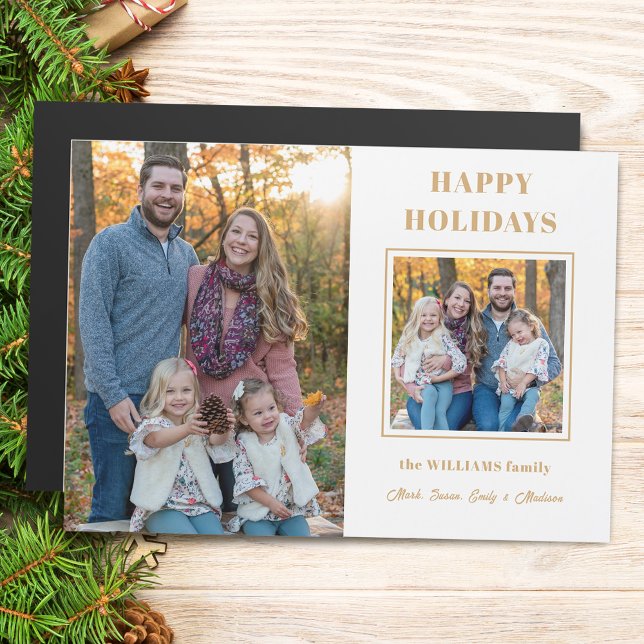 Modern Gold Happy Holidays Two-Photo (Creator Uploaded)