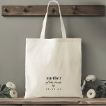 Modern Gold Heart Mother of the Bride Gift Tote Bag<br><div class="desc">Custom-designed tote bag for mother of the bride featuring classic modern typography with gold heart design.</div>