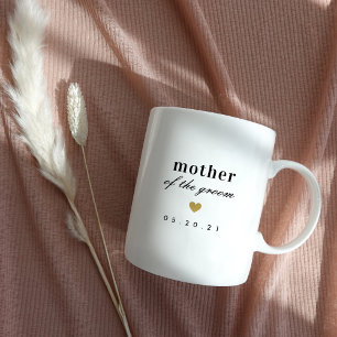 Modern Gold Heart Mother of the Groom Wedding Gift Coffee Mug