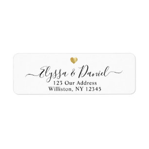 Modern Gold Heart Script Custom Name