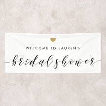 Modern Gold Hearts Bridal Shower Welcome