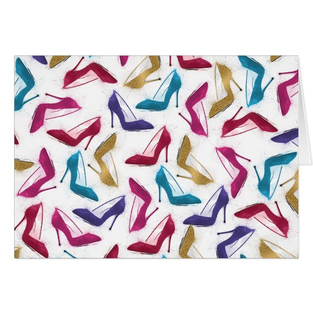 Modern Gold High Heels Watercolor (Front Horizontal)