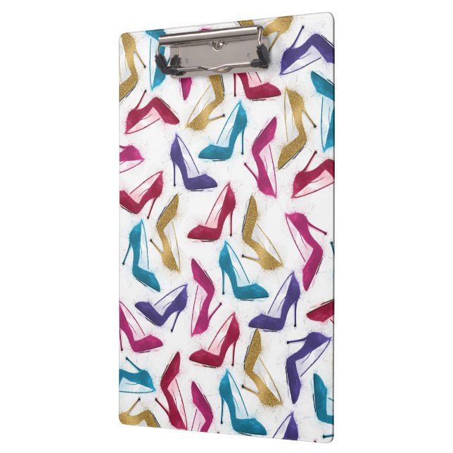 Modern Gold High Heels Watercolor Clipboard (Left)