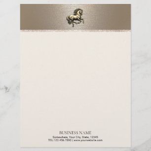 Modern Gold Horse Club Equine Training Equestrian Custom Letterhead