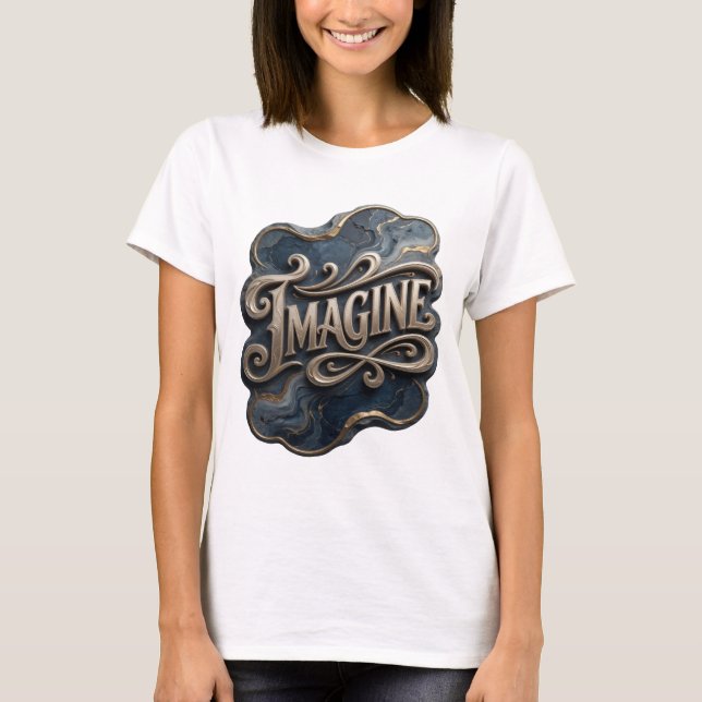 Modern Gold IMAGINE Print T-Shirt (Front)