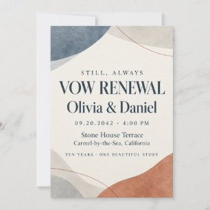 Modern Gold Ivory Vow Renewal Invitation