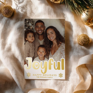 Modern Gold Joyful Luxe Photo Christmas