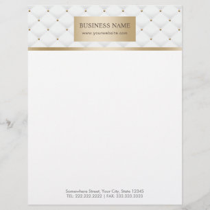 Modern Gold Label Luxury Quilted Business Custom Letterhead