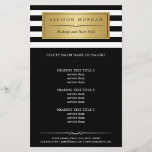 Modern Gold Label with Classy Black White Stripes Flyer
