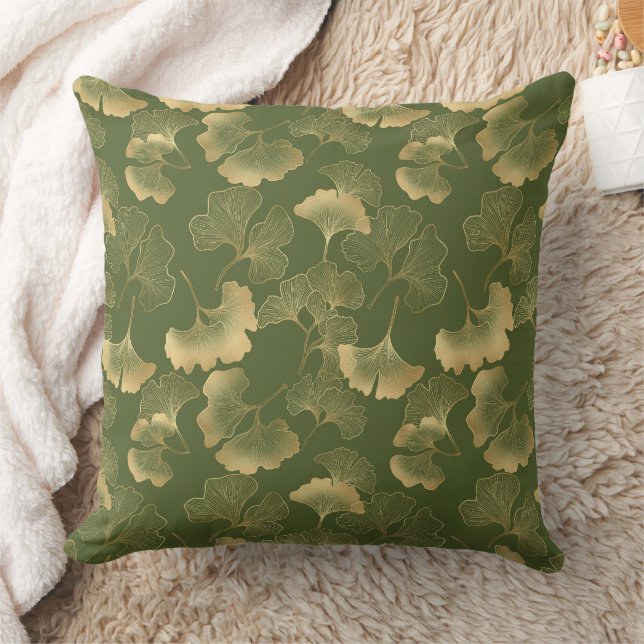 Modern Gold Leaf Pattern Cushion (Blanket)