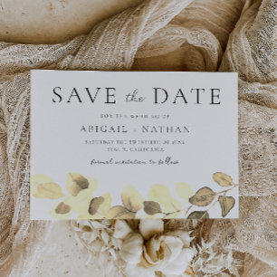 Modern Gold Leaf Wedding Save The Date