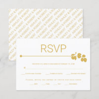 Modern gold line and branch with leaves wedding