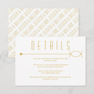 Modern gold line and overlapping circles wedding  enclosure card