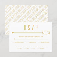 Modern gold line and overlapping circles wedding