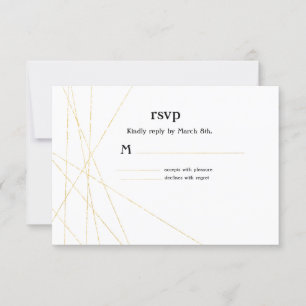 Modern Gold Line Wedding RSVP Response Card